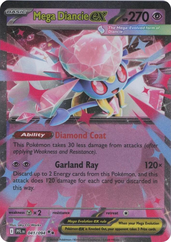 Pokemon - Phantasmal Flames - Mega Diancie ex - 041/094 - Holofoil
