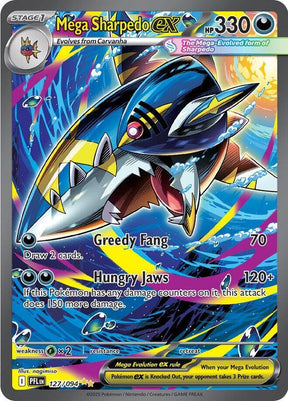 Mega Sharpedo ex 127/094 Holofoil — Phantasmal Flames Pokémon card