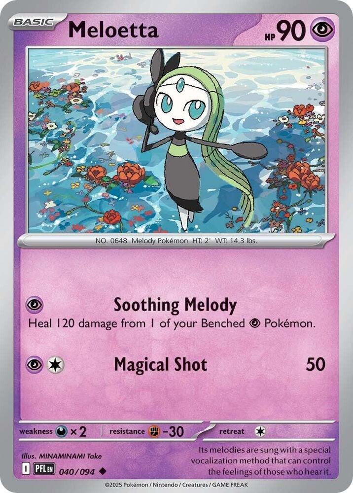 Meloetta 040/094 Reverse Holofoil — Phantasmal Flames Pokémon card