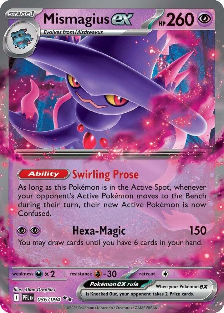 Pokemon - Phantasmal Flames - Mismagius ex - 036/094 - Holofoil