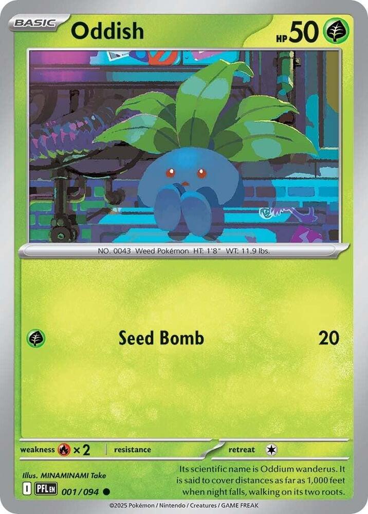 Pokemon - Phantasmal Flames - Oddish - 001/094 - Reverse Holofoil
