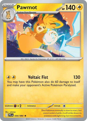 Pawmot 034/094 Holofoil — Phantasmal Flames Pokémon card