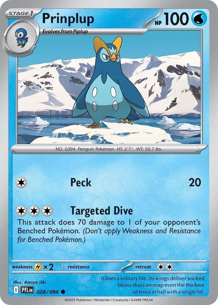 Prinplup 028/094 Reverse Holofoil — Phantasmal Flames Pokémon card