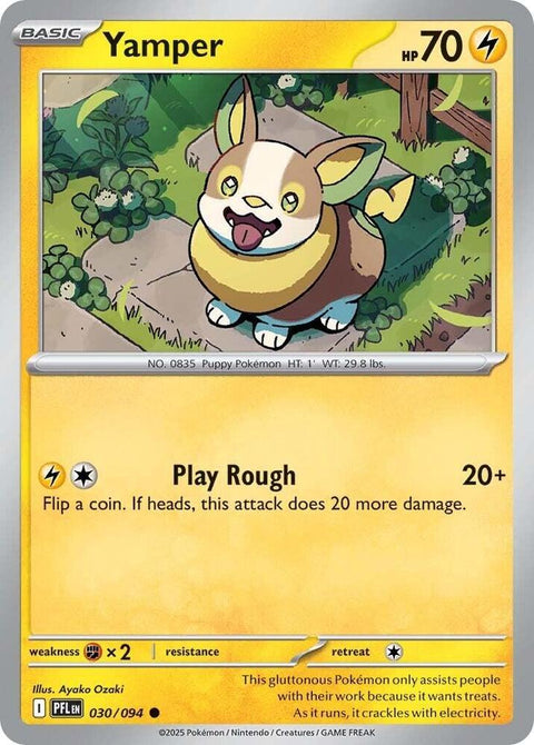 Pokemon - Phantasmal Flames - Yamper - 030/094 - Reverse Holofoil