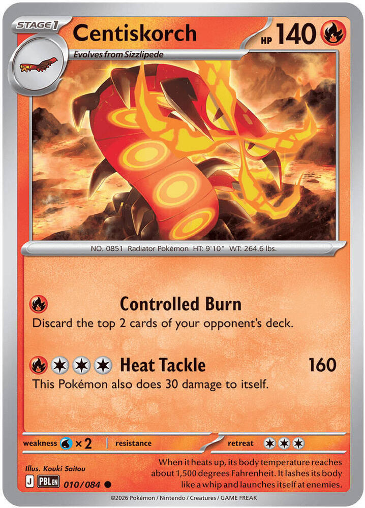 Pokemon - Pitch Black - Centiskorch - 010/084 - Reverse Holofoil