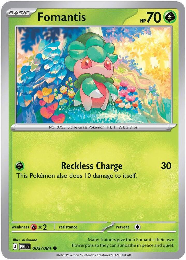 Pokemon - Pitch Black - Fomantis - 003/084 - Reverse Holofoil