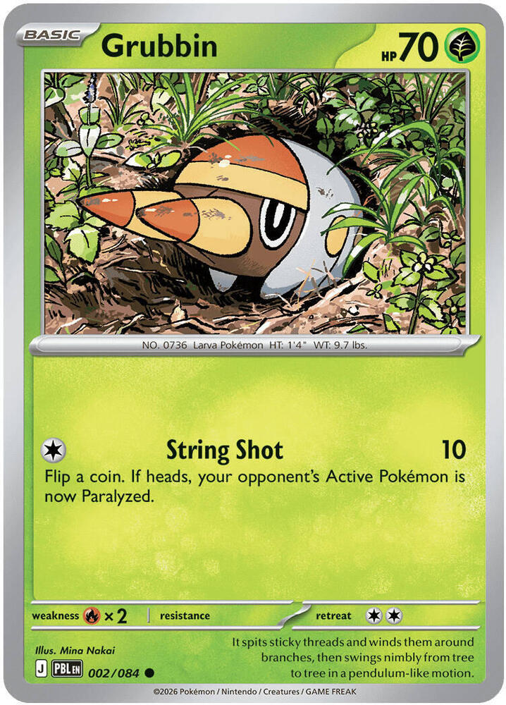 Pokemon - Pitch Black - Grubbin - 002/084 - Reverse Holofoil