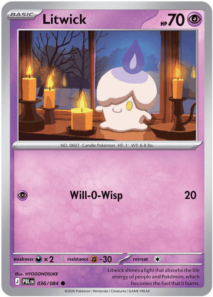Pokemon - Pitch Black - Litwick - 036/084 - Reverse Holofoil