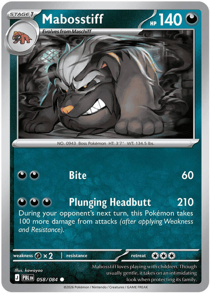 Pokemon - Pitch Black - Mabosstiff - 058/084 - Normal