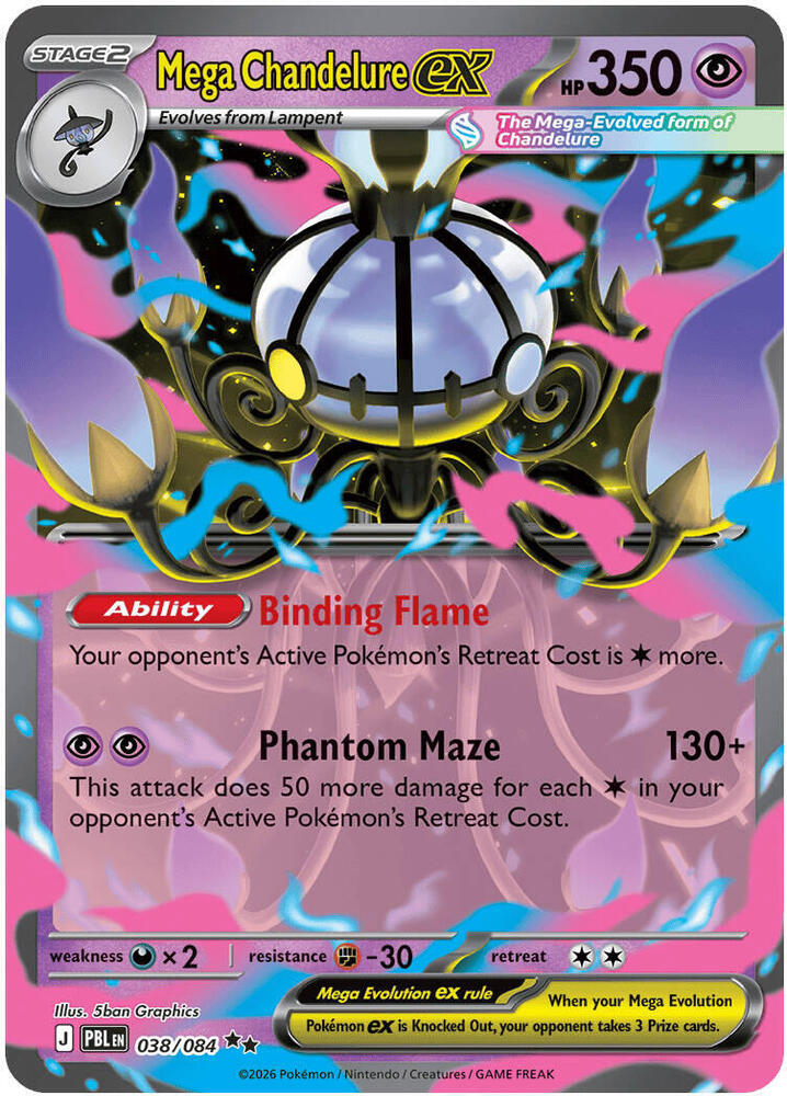 Pokemon - Pitch Black - Mega Chandelure ex - 038/084 - Holofoil