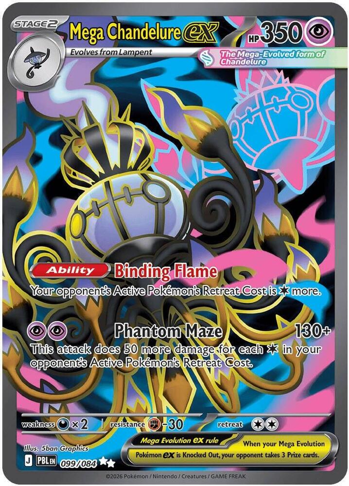 Pokemon - Pitch Black - Mega Chandelure ex - 099/084 - Holofoil