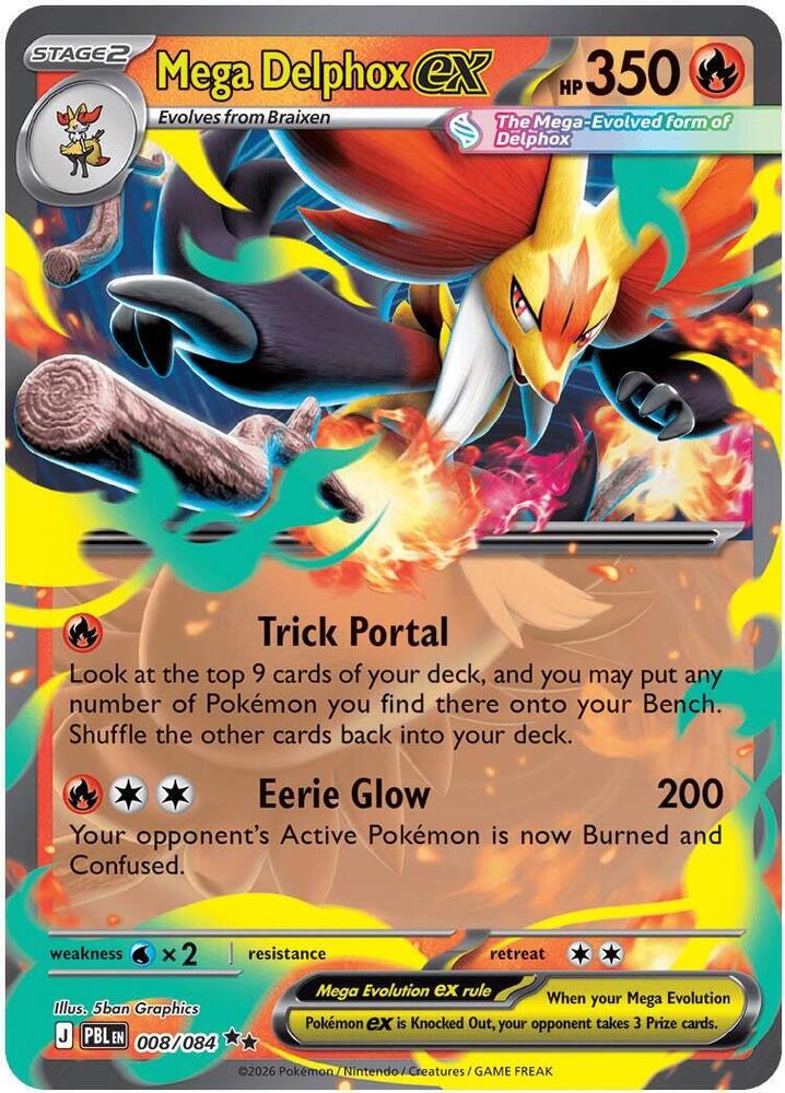 Pokemon - Pitch Black - Mega Delphox ex - 008/084 - Holofoil