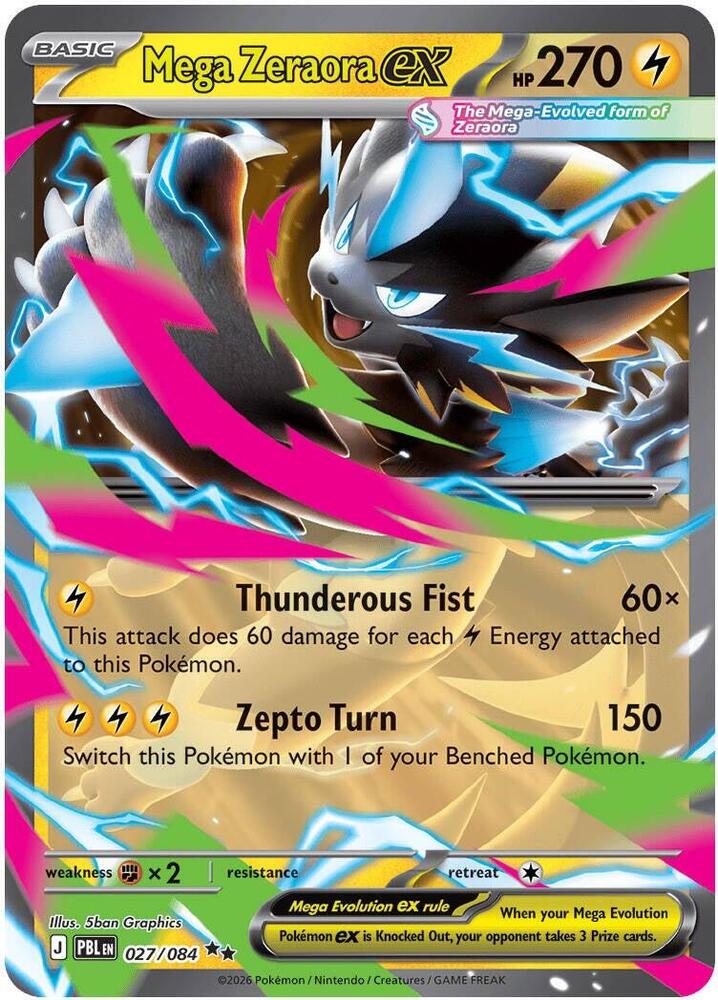 Pokemon - Pitch Black - Mega Zeraora ex - 027/084 - Holofoil