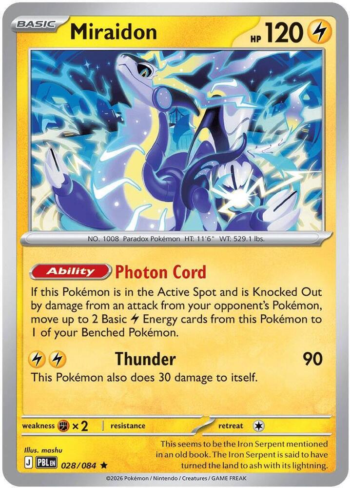 Pokemon - Pitch Black - Miraidon - 028/084 - Reverse Holofoil