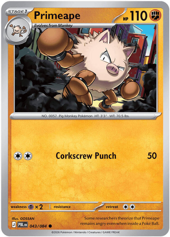 Pokemon - Pitch Black - Primeape - 043/084 - Normal