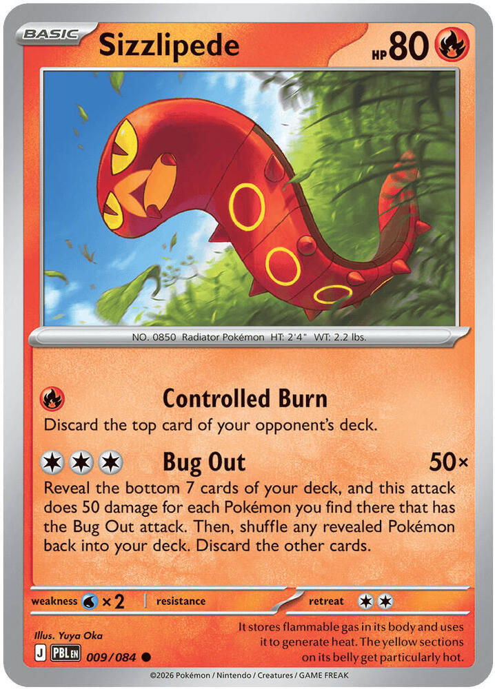 Pokemon - Pitch Black - Sizzlipede - 009/084 - Normal
