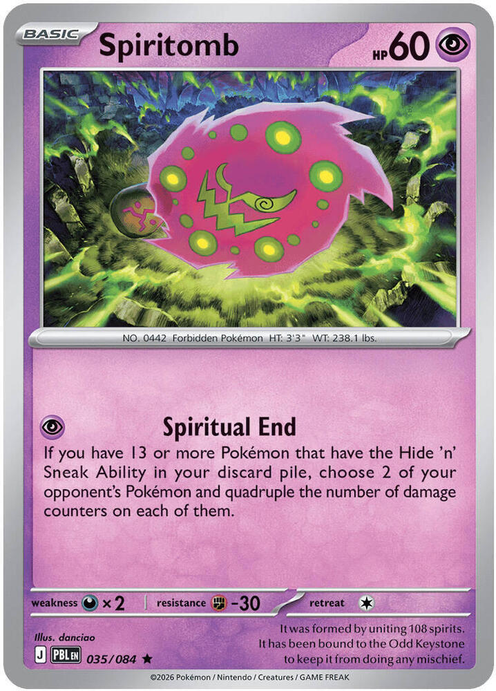 Pokemon - Pitch Black - Spiritomb - 035/084 - Reverse Holofoil