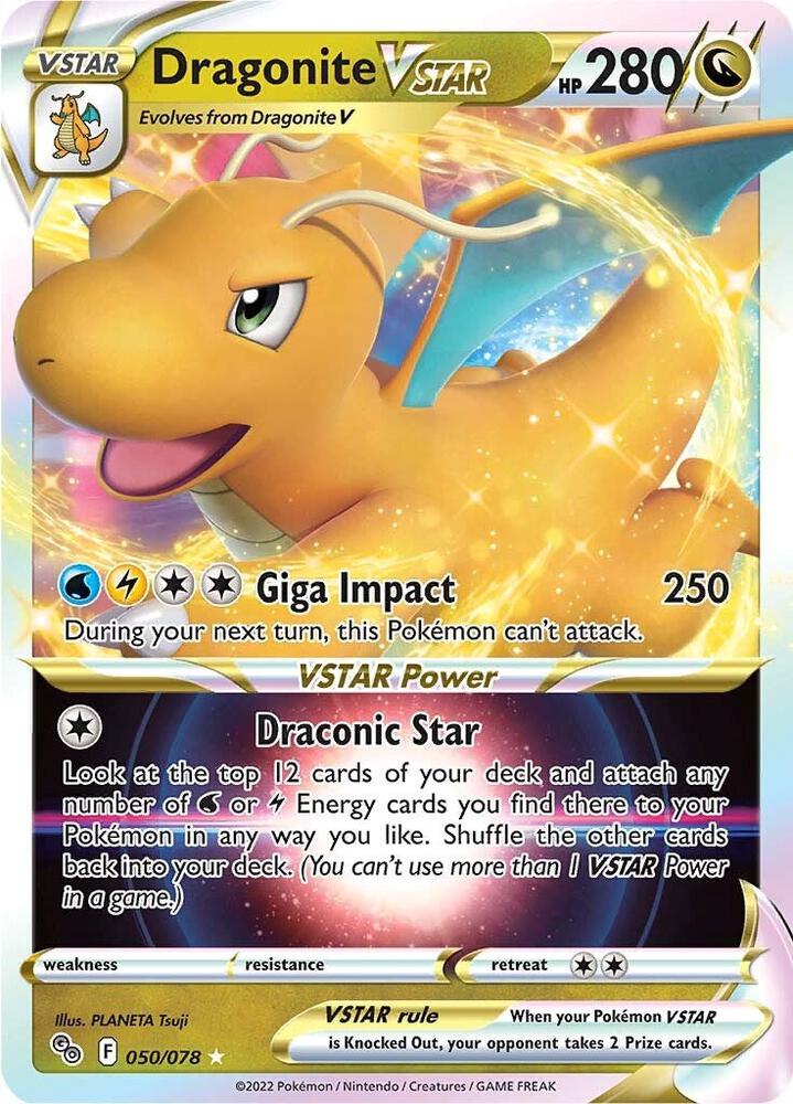 Dragonite VSTAR 050/078 Holofoil — Pokémon GO Pokémon card