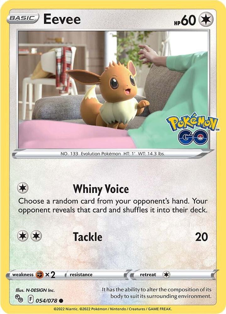 Eevee 054/078 Reverse Holofoil — Pokémon GO Pokémon card