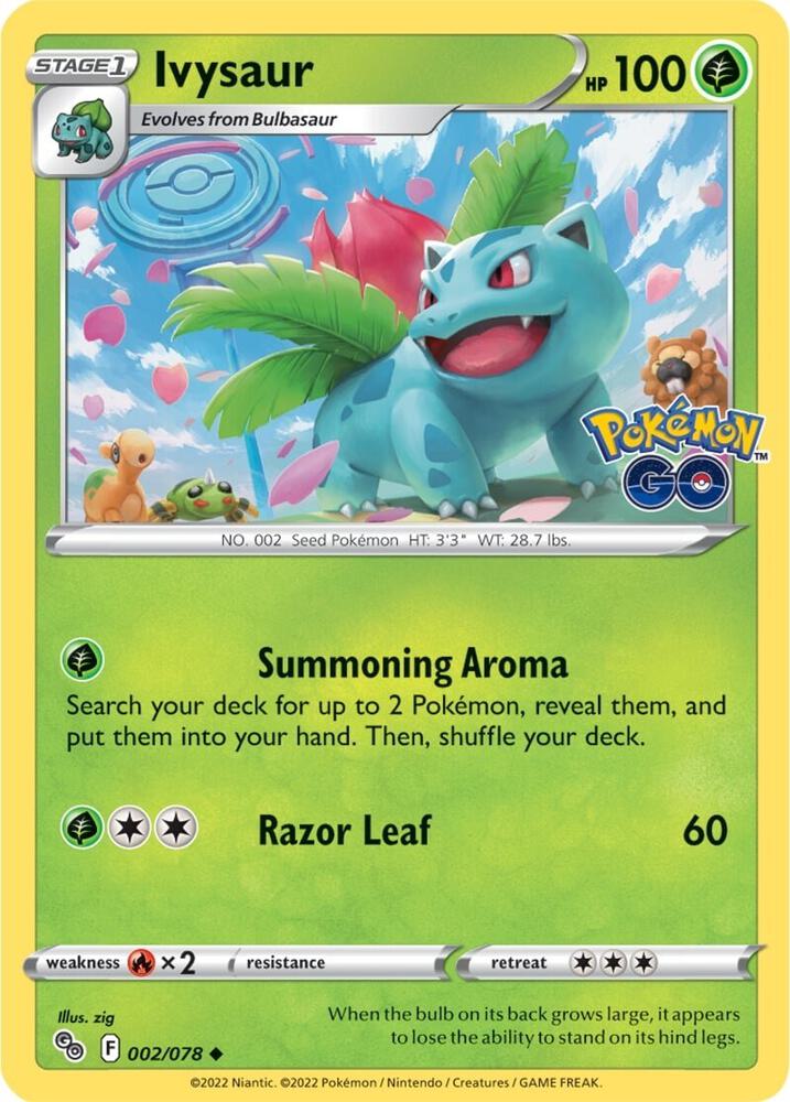 Ivysaur 002/078 — Pokémon GO Pokémon card