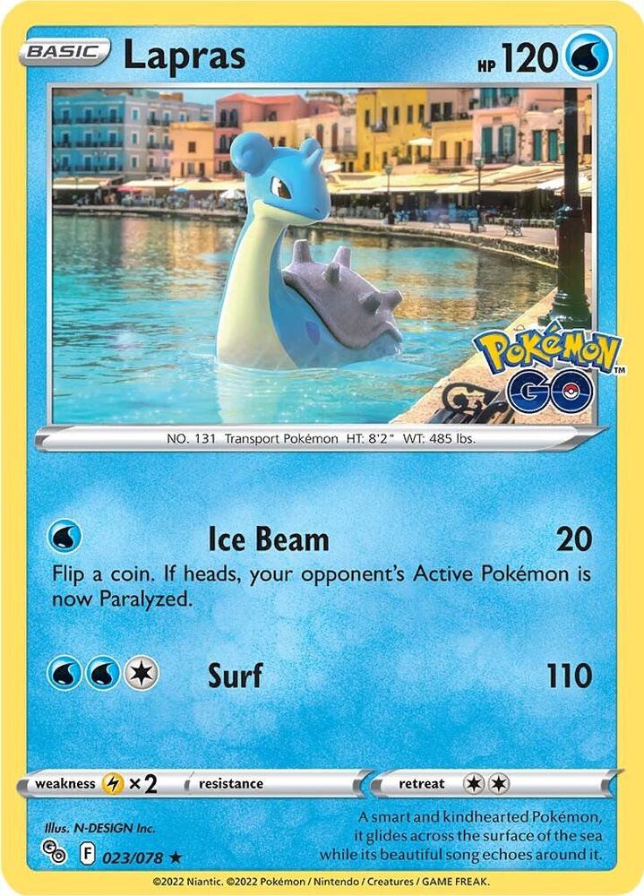 Lapras 023/078 Holofoil — Pokémon GO Pokémon card