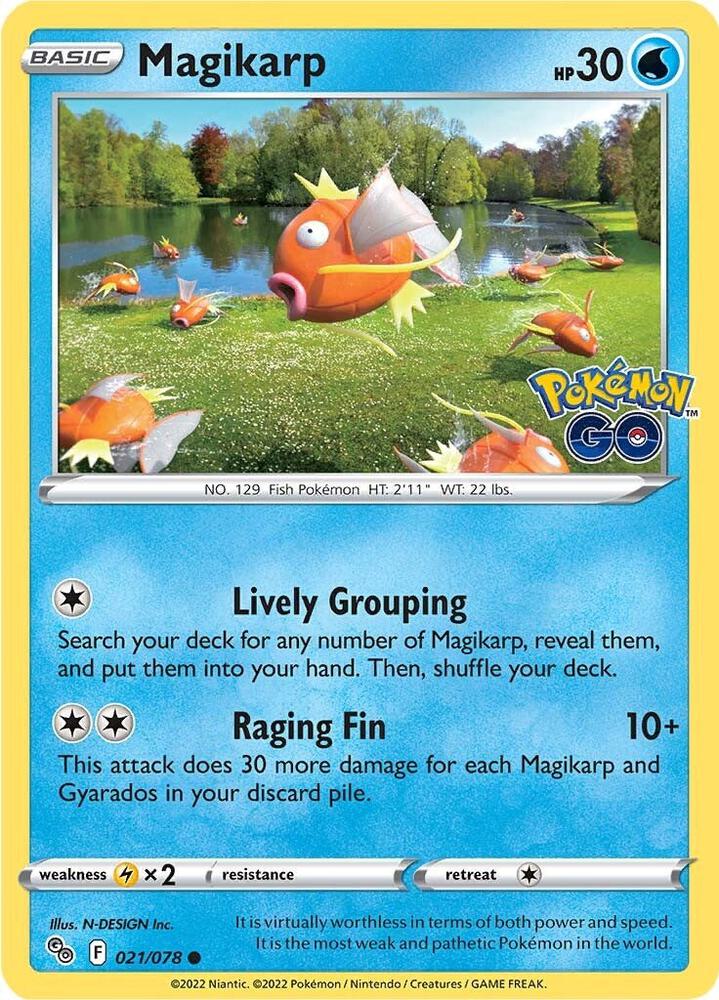 Magikarp 021/078 — Pokémon GO Pokémon card