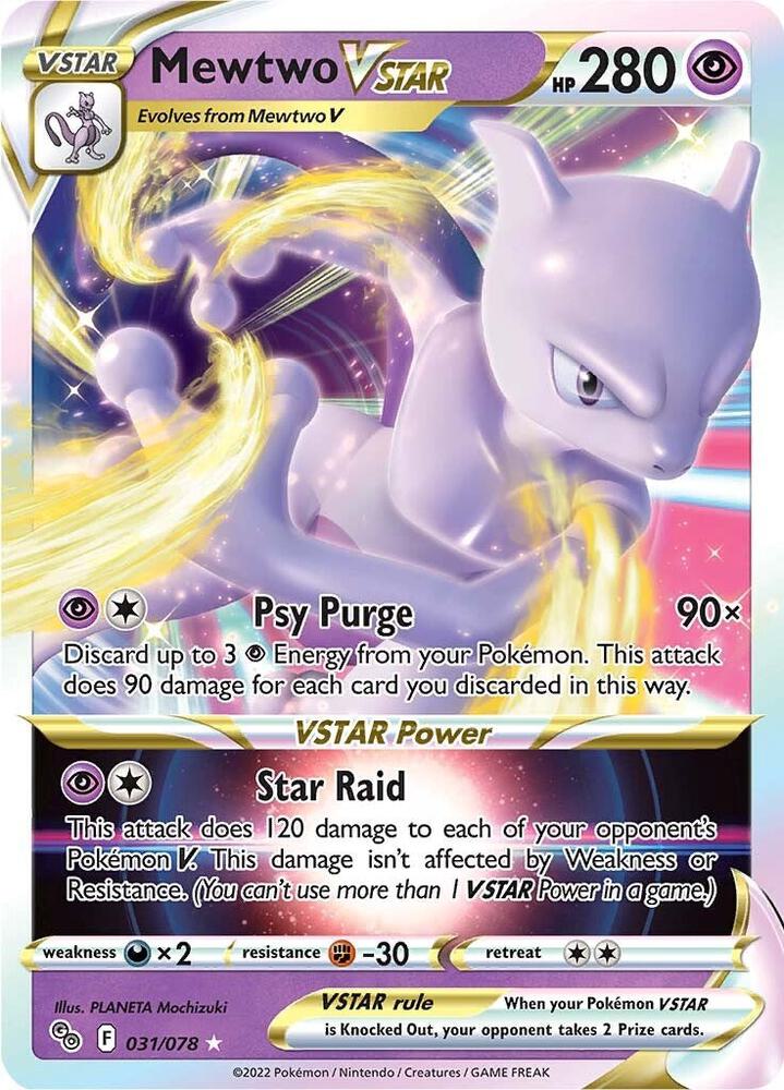 Mewtwo VSTAR 031/078 Holofoil — Pokémon GO Pokémon card