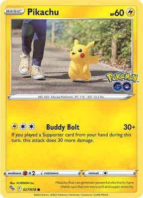 Pikachu 027/078 Reverse Holofoil — Pokémon GO Pokémon card