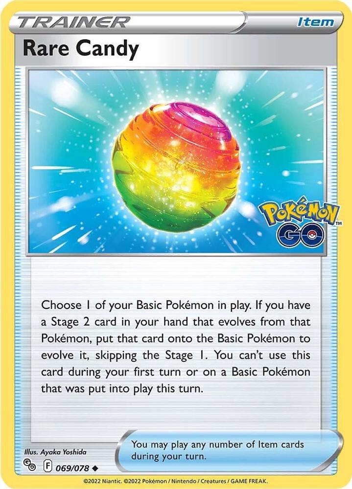 Rare Candy 069/078 Reverse Holofoil — Pokémon GO Pokémon card