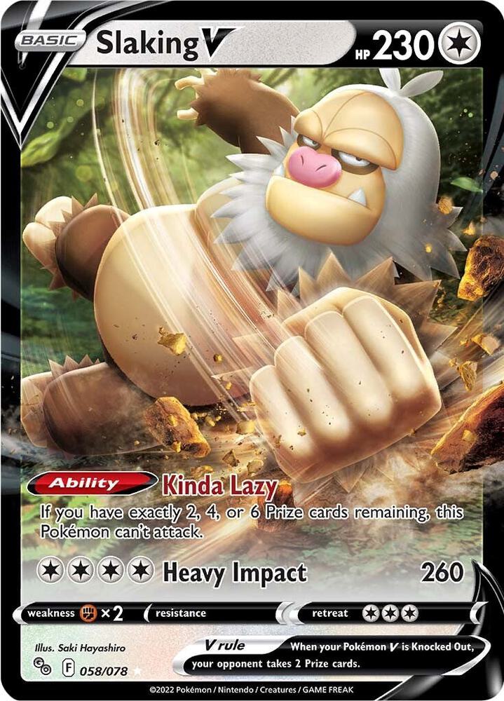 Slaking V 058/078 Holofoil — Pokémon GO Pokémon card