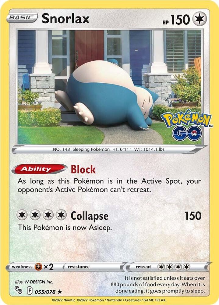 Pokemon - Pokémon GO - Snorlax - 055/078 - Holofoil