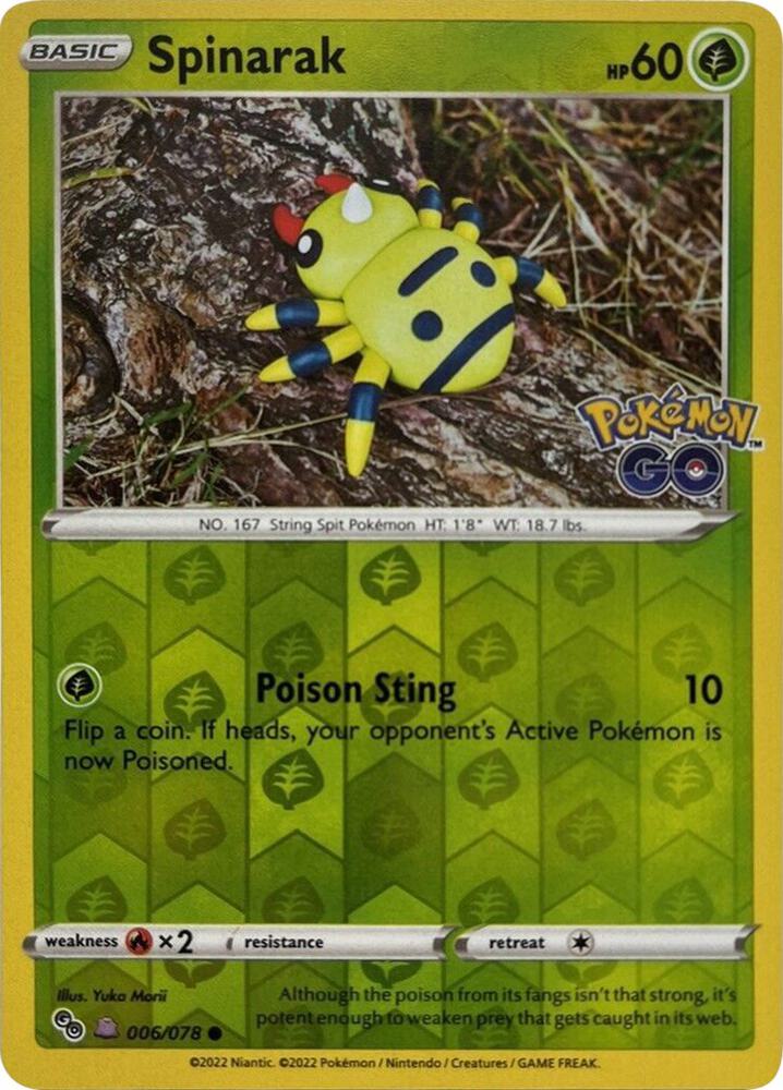 Pokemon - Pokémon GO - Spinarak - 006/078 - Reverse Holofoil