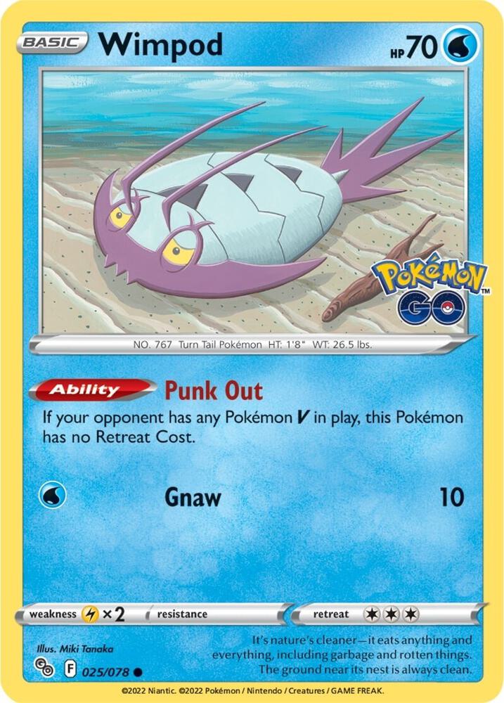 Wimpod 025/078 Reverse Holofoil — Pokémon GO Pokémon card