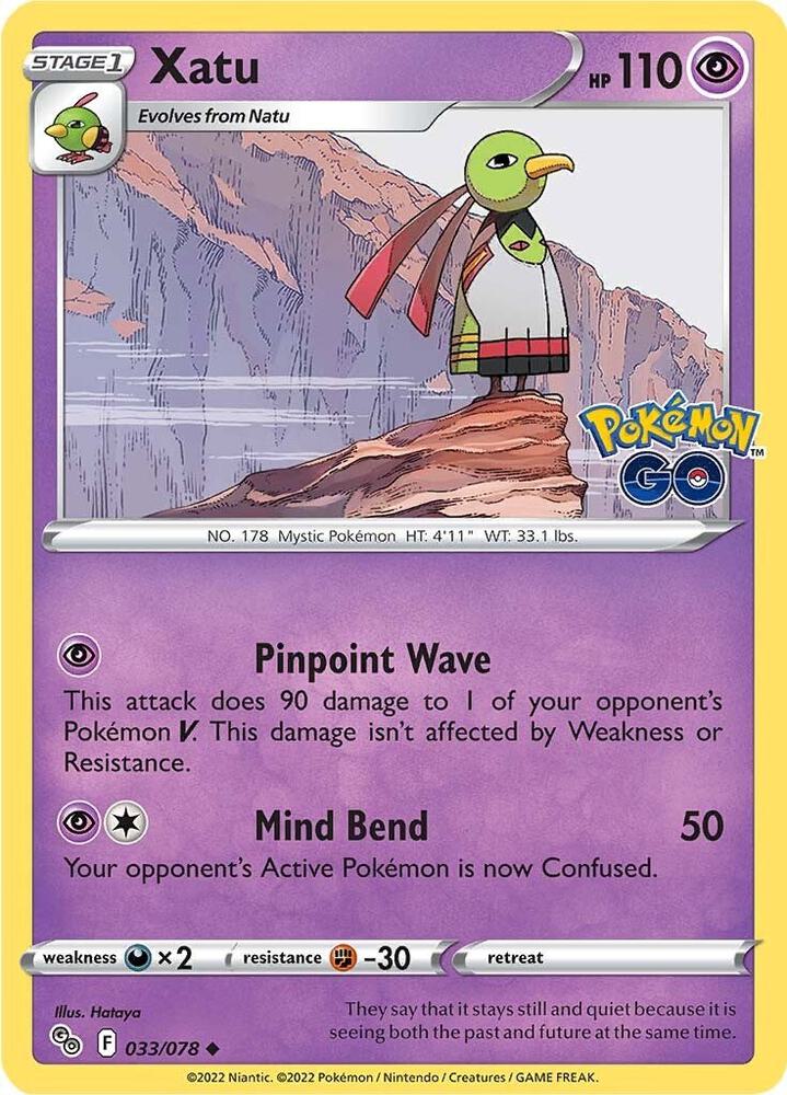 Pokemon - Pokémon GO - Xatu - 033/078 - Reverse Holofoil