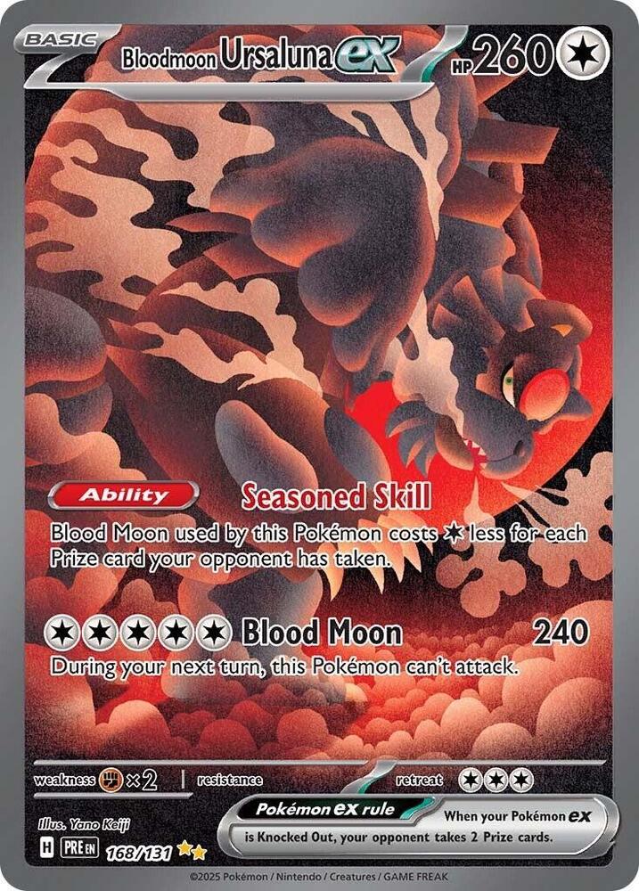 Bloodmoon Ursaluna ex 168/131 Holofoil — Prismatic Evolutions Pokémon card