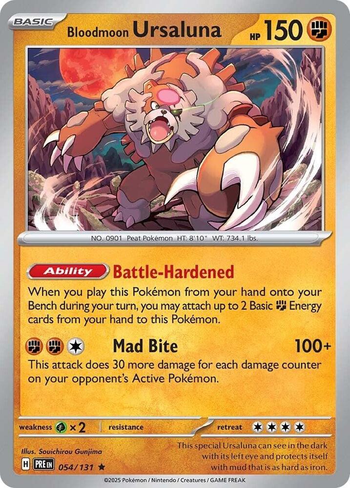 Bloodmoon Ursaluna 054/131 Holofoil — Prismatic Evolutions Pokémon card