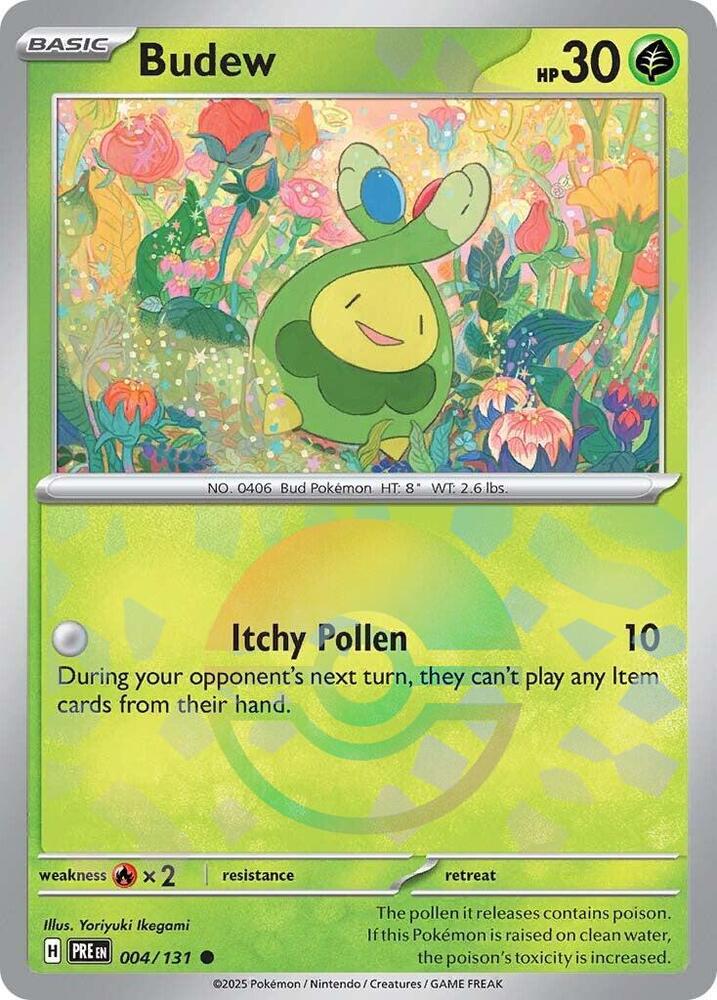 Budew 004/131 Poke Ball — Prismatic Evolutions Pokémon card