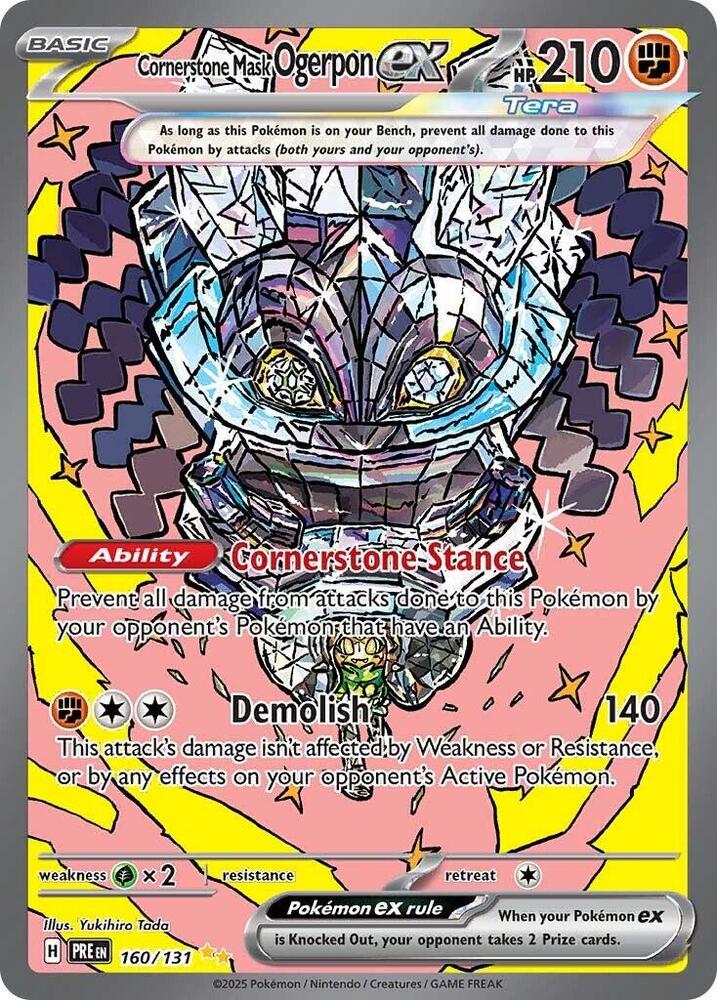 Cornerstone Mask Ogerpon ex 160/131 Holofoil — Prismatic Evolutions Pokémon card