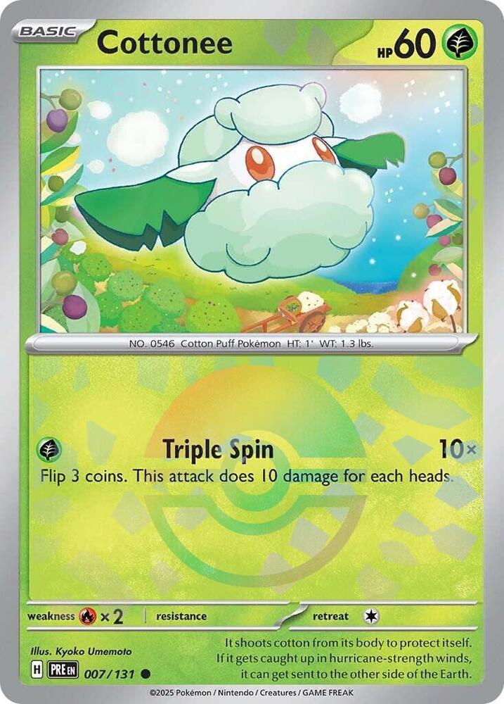 Cottonee 007/131 Poke Ball — Prismatic Evolutions Pokémon card