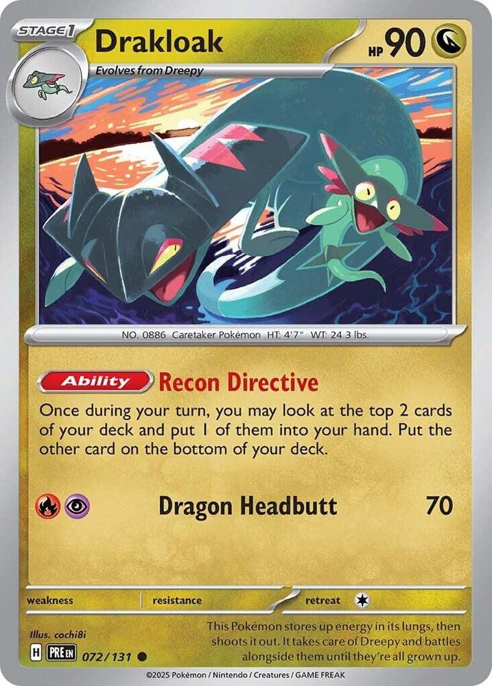 Drakloak 072/131 Reverse Holofoil — Prismatic Evolutions Pokémon card