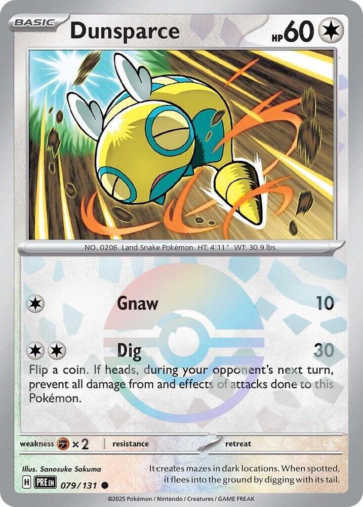 Dunsparce 079/131 Poke Ball — Prismatic Evolutions Pokémon card