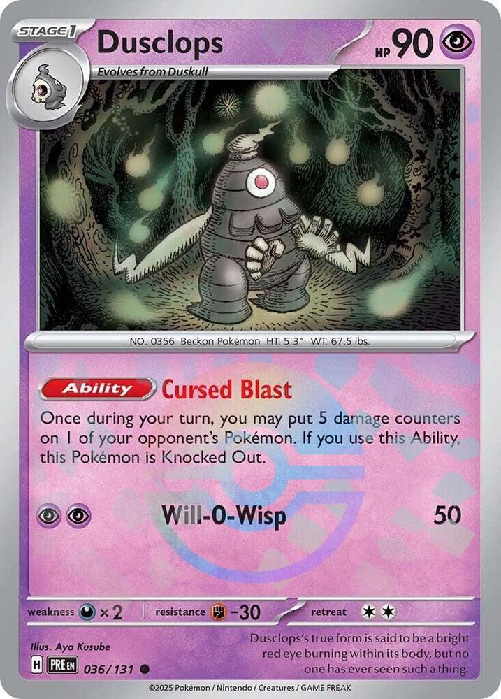 Dusclops 036/131 Poke Ball — Prismatic Evolutions Pokémon card