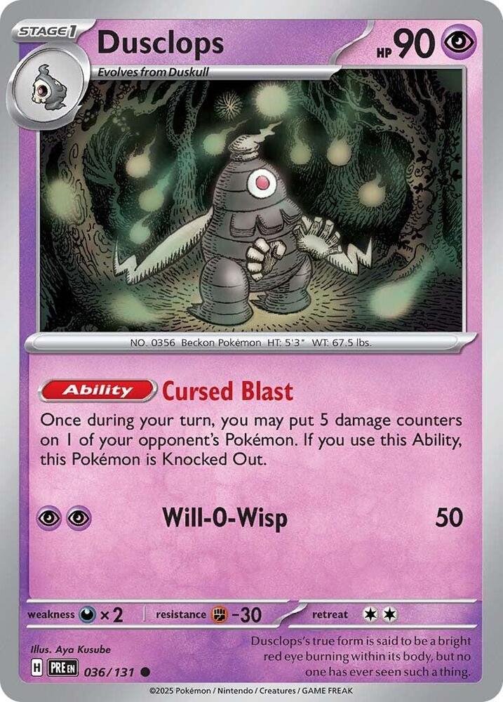 Dusclops 036/131 — Prismatic Evolutions Pokémon card