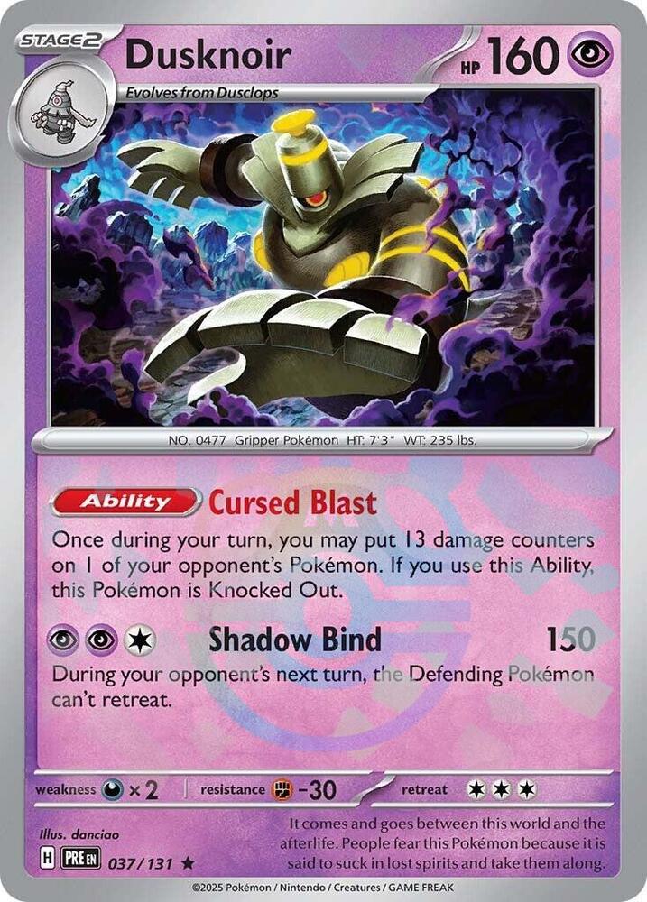 Dusknoir 037/131 Master Ball — Prismatic Evolutions Pokémon card