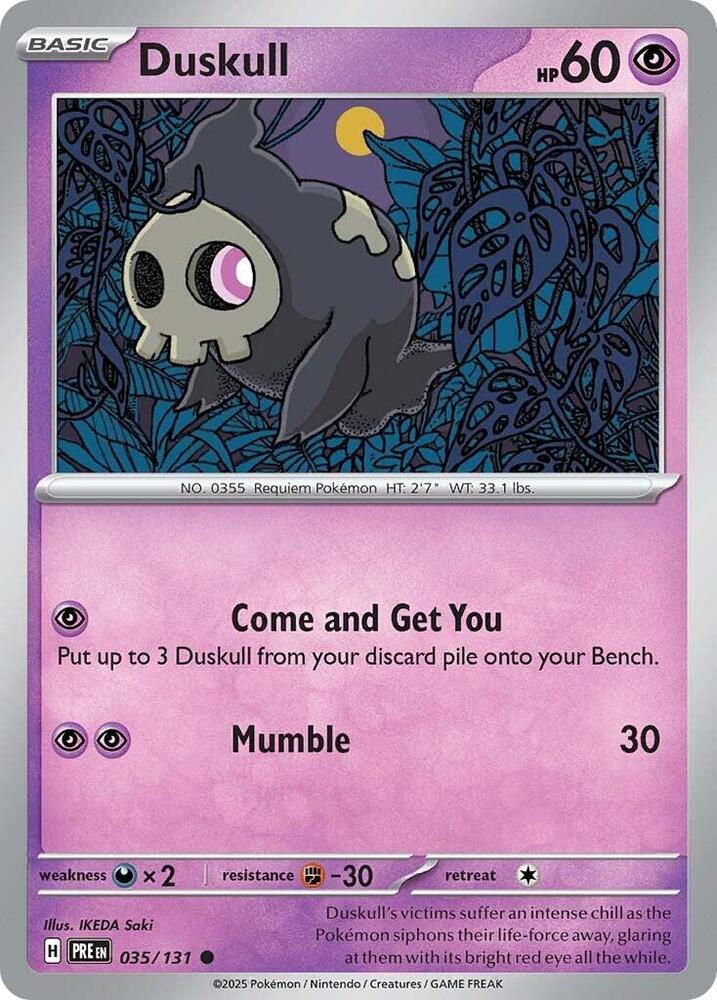 Duskull 035/131 Reverse Holofoil — Prismatic Evolutions Pokémon card