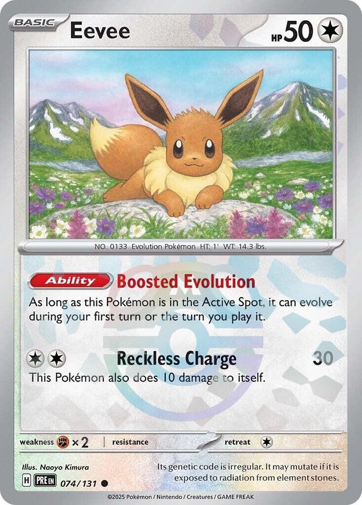 Eevee 074/131 Master Ball — Prismatic Evolutions Pokémon card