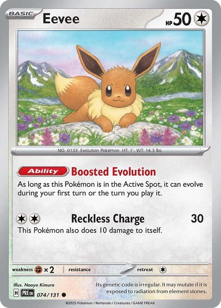 Eevee 074/131 — Prismatic Evolutions Pokémon card