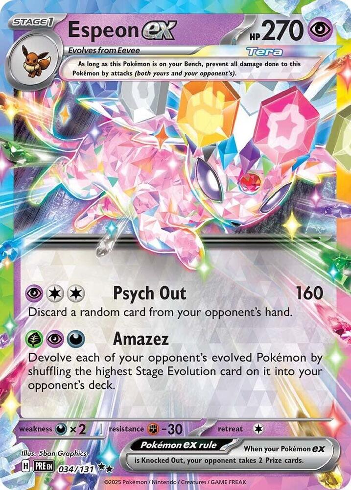 Pokemon - Prismatic Evolutions - Espeon ex - 034/131 - Holofoil