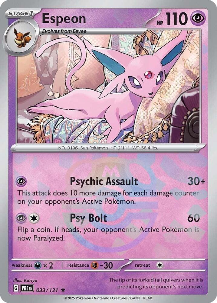 Espeon 033/131 Master Ball — Prismatic Evolutions Pokémon card