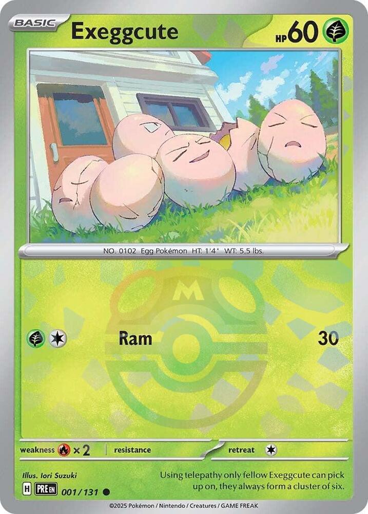 Exeggcute 001/131 Master Ball — Prismatic Evolutions Pokémon card